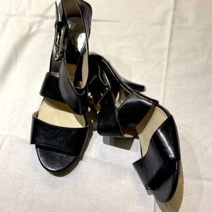 Michael Kors black kitten heel sandals